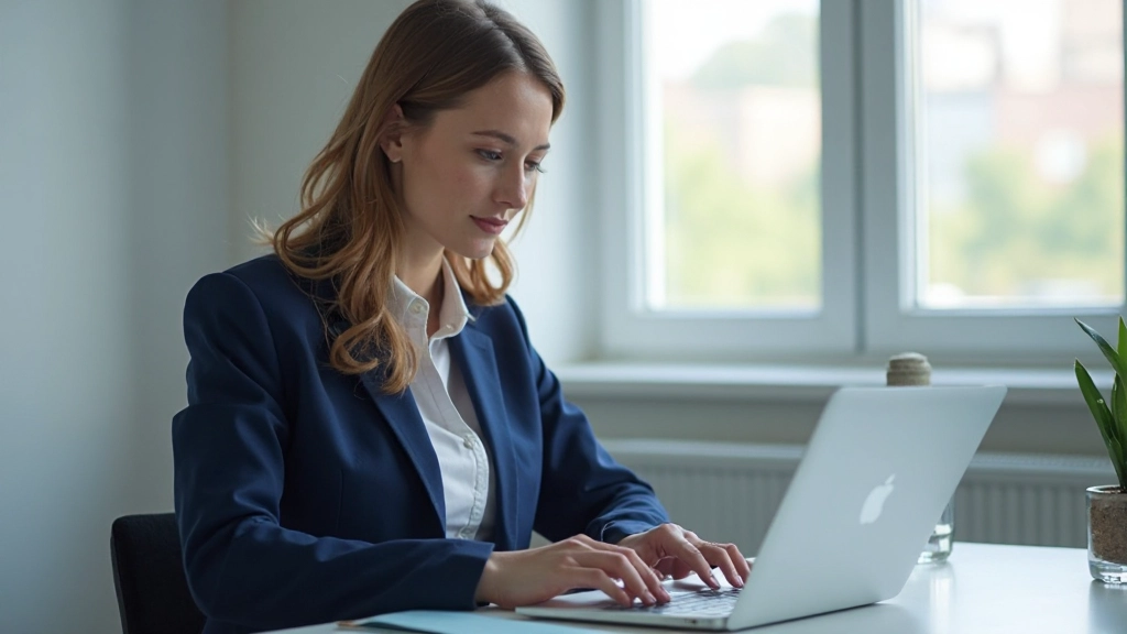 Маркетолог анализирует данные и метрики продаж на экране ноутбука в современном офисе